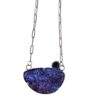 Amethyst druzy crystal with iolite gem in Sterling silver necklace