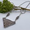 Triangular tile in Sterling silver with beads